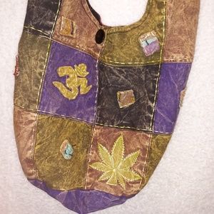 Boho Hobo Nepal Bucket Crossbody patchwork bag